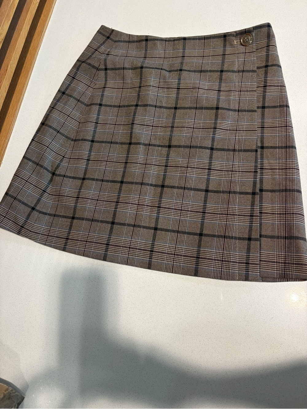Daniel Cremieux Plaid Mini Skirt in Brown and Black